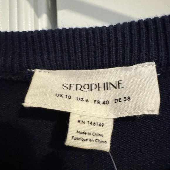 Seraphine Navy Blue 2 in 1 Maternity & Nursing Dress - Picture 6 of 7